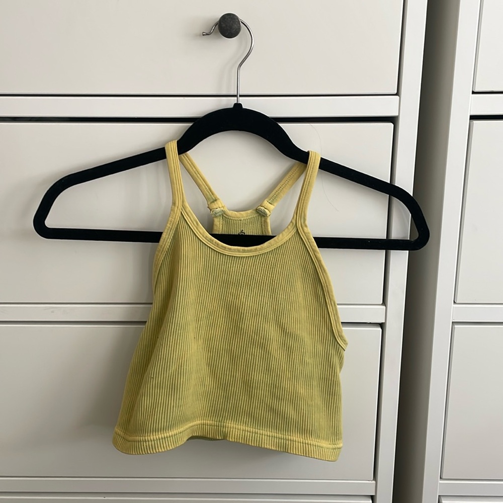 FREE PEOPLE SULFER SPRING HAPPINESS RUNS CROP TANK TOP SIZE XS/S